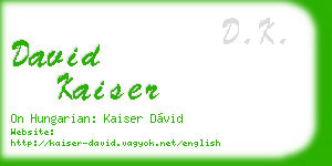david kaiser business card